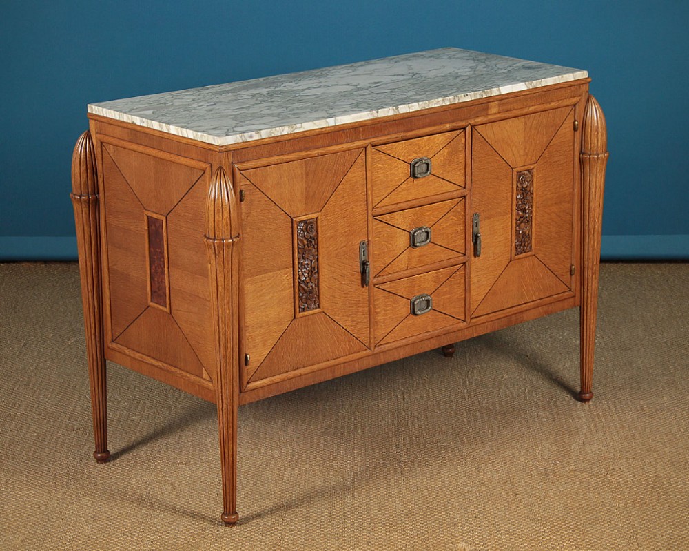 Art Deco Marble Top Sideboard c.1930