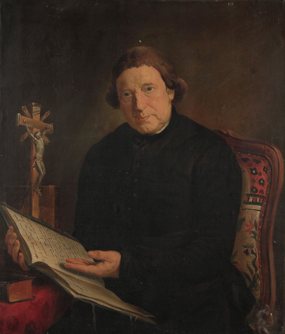 Oil on Canvas Portrait of a Priest c.1880