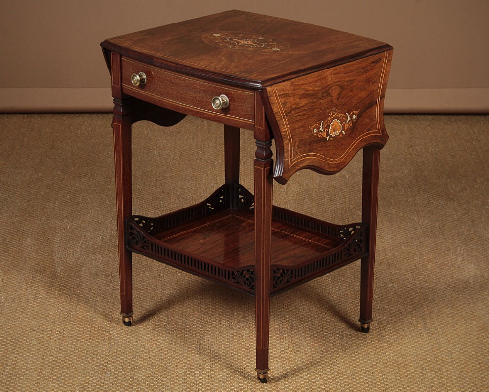 Small Inlaid Rosewood Pembroke Table c.1905