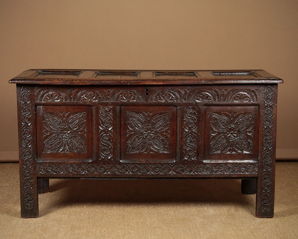Carved Oak Coffer c.1750