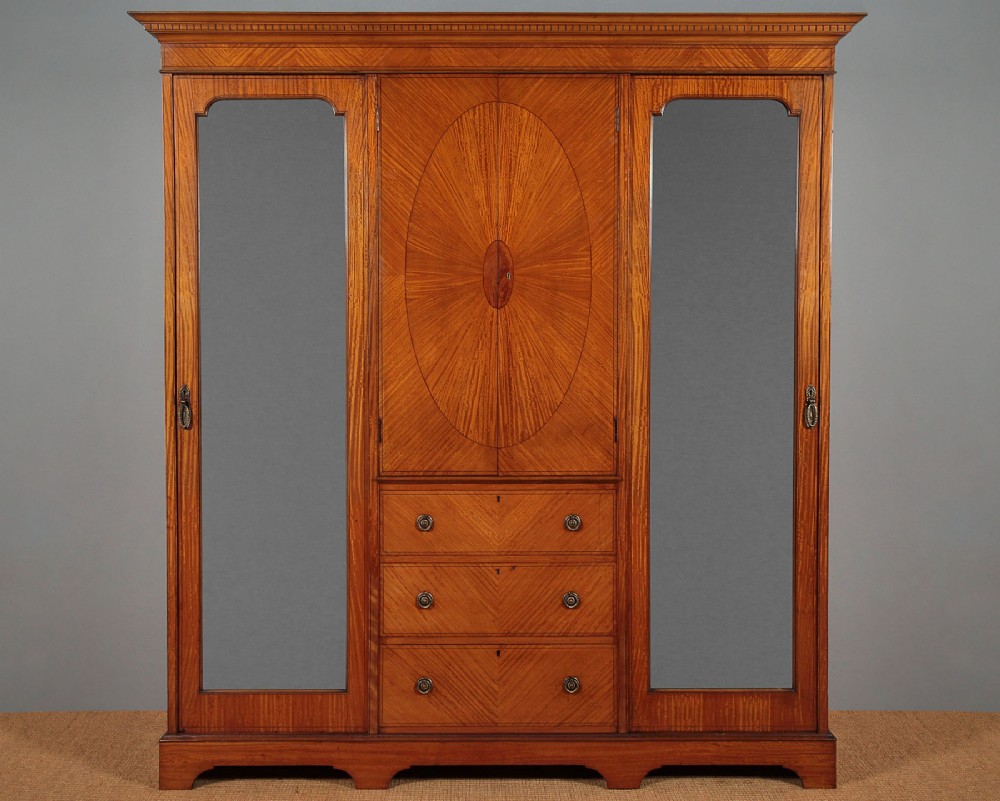 Satinwood Combination Wardrobe c.1905
