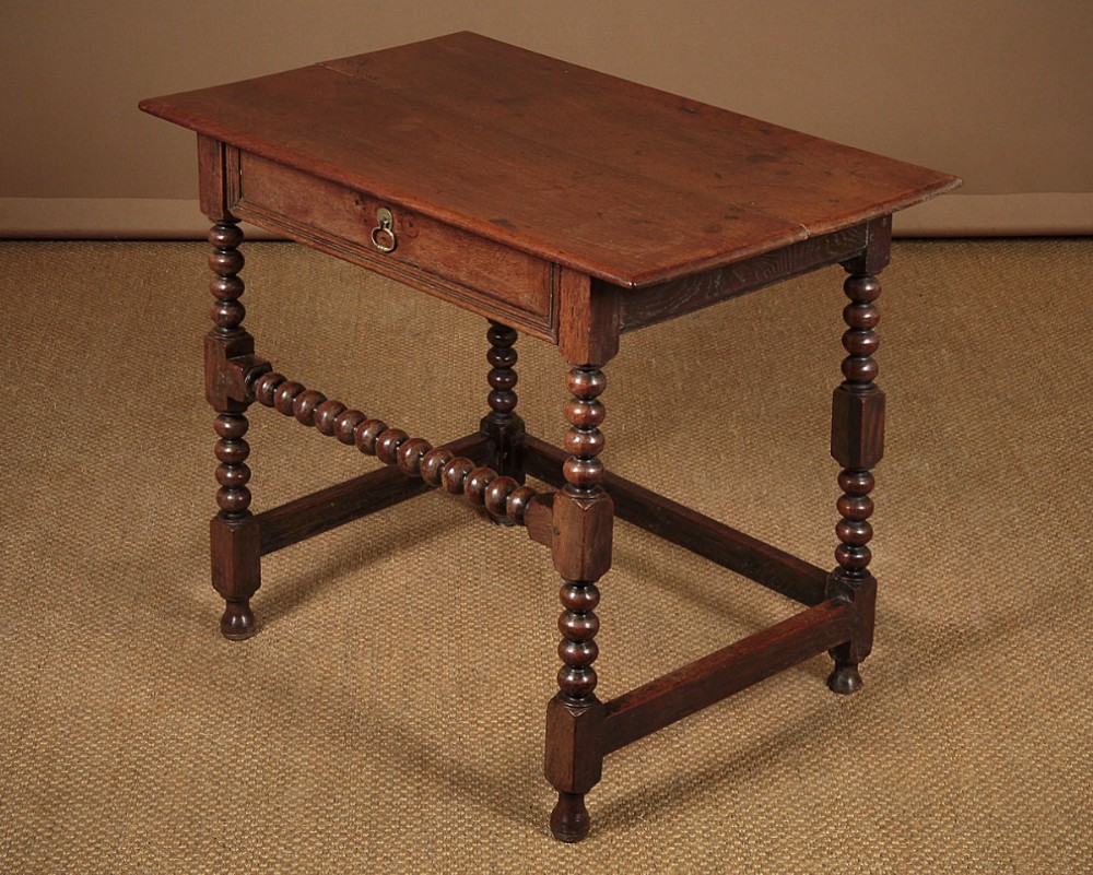 18th.c. Bobbin Turned Oak Side Table c.1740