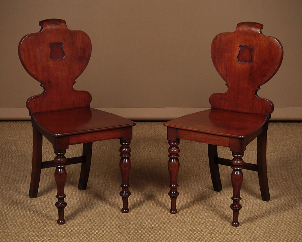 Pair of Mahogany Hall Chairs c.1840