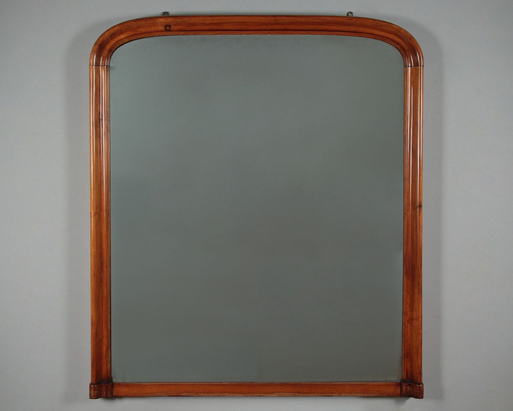Large Walnut Overmantle Mirror c.1860