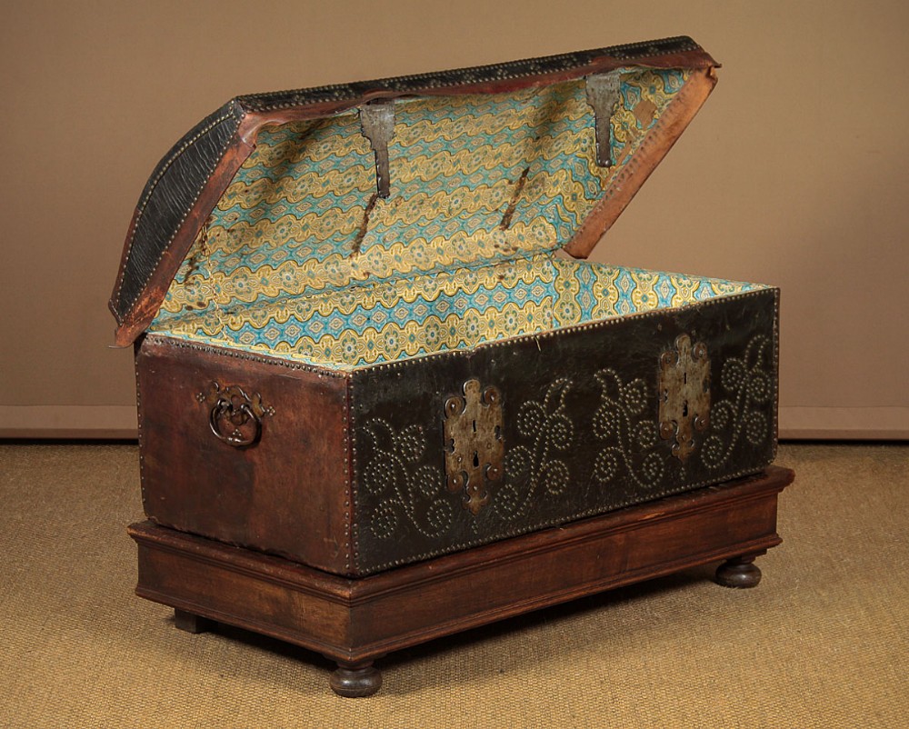 19th.c. Leather Bound Trunk on Stand c.1820.