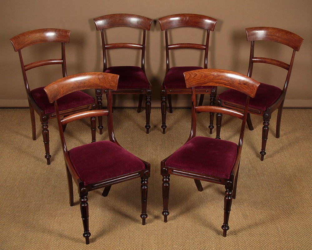 Set of Six Regency Rosewood Dining Chairs c.1830