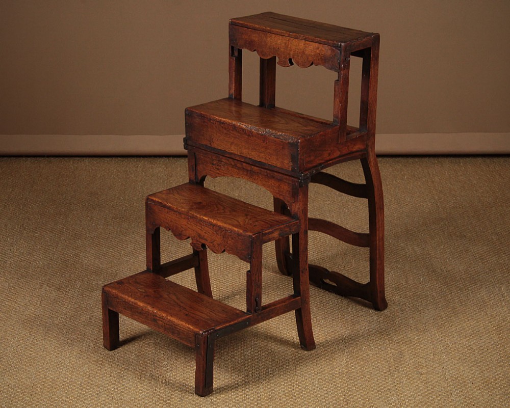 Metamorphic Library Steps & Side Chair c.1800