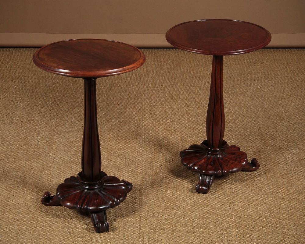 Pair of Rosewood Tripod Wine Tables c.1880.