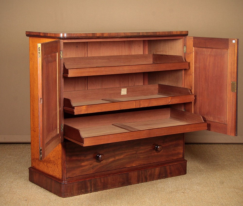 Mahogany Dwarf Linen Press c.1860