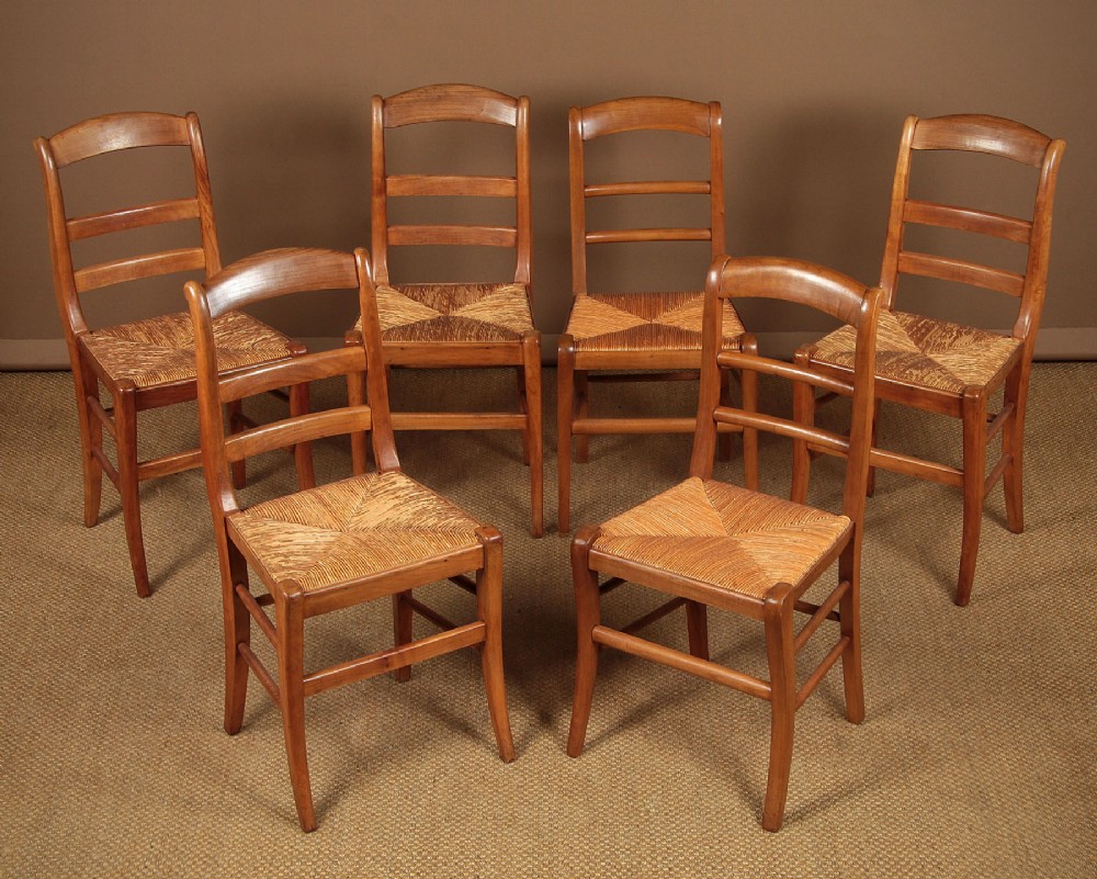 Six Small Cherry Dining Chairs c.1900