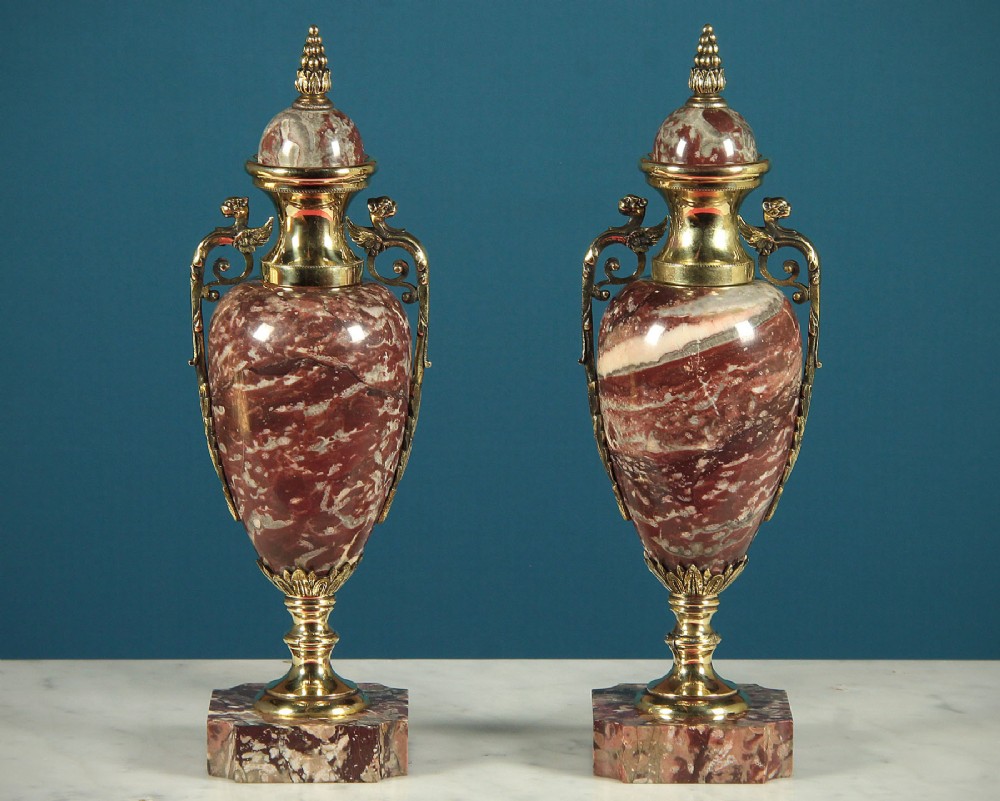 Pair of Marble Cassolettes c.1900