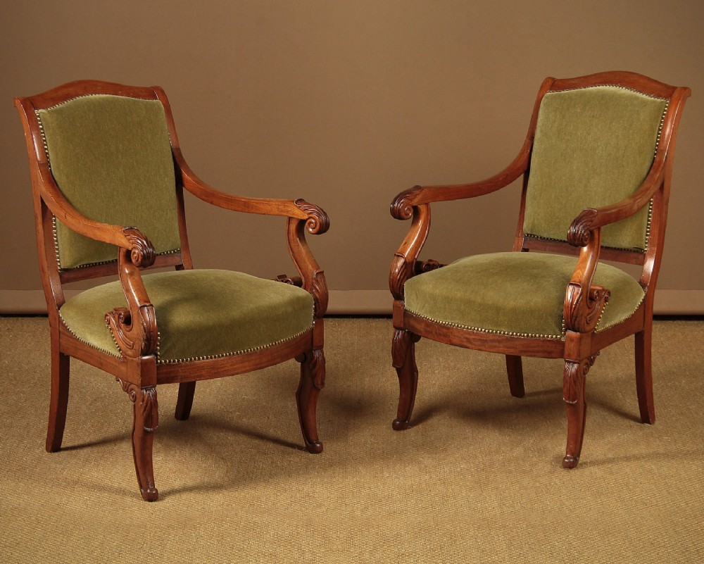 Pair of French Empire Armchairs c.1830