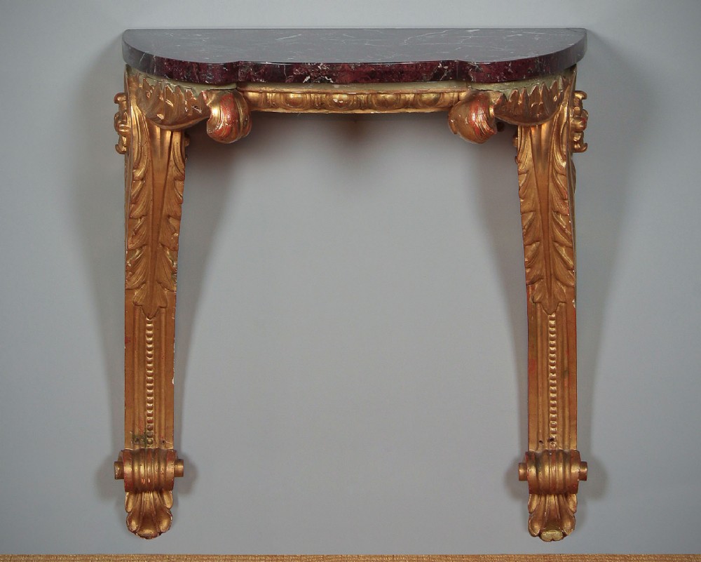 Gilded Marble Top Console Table c.1930