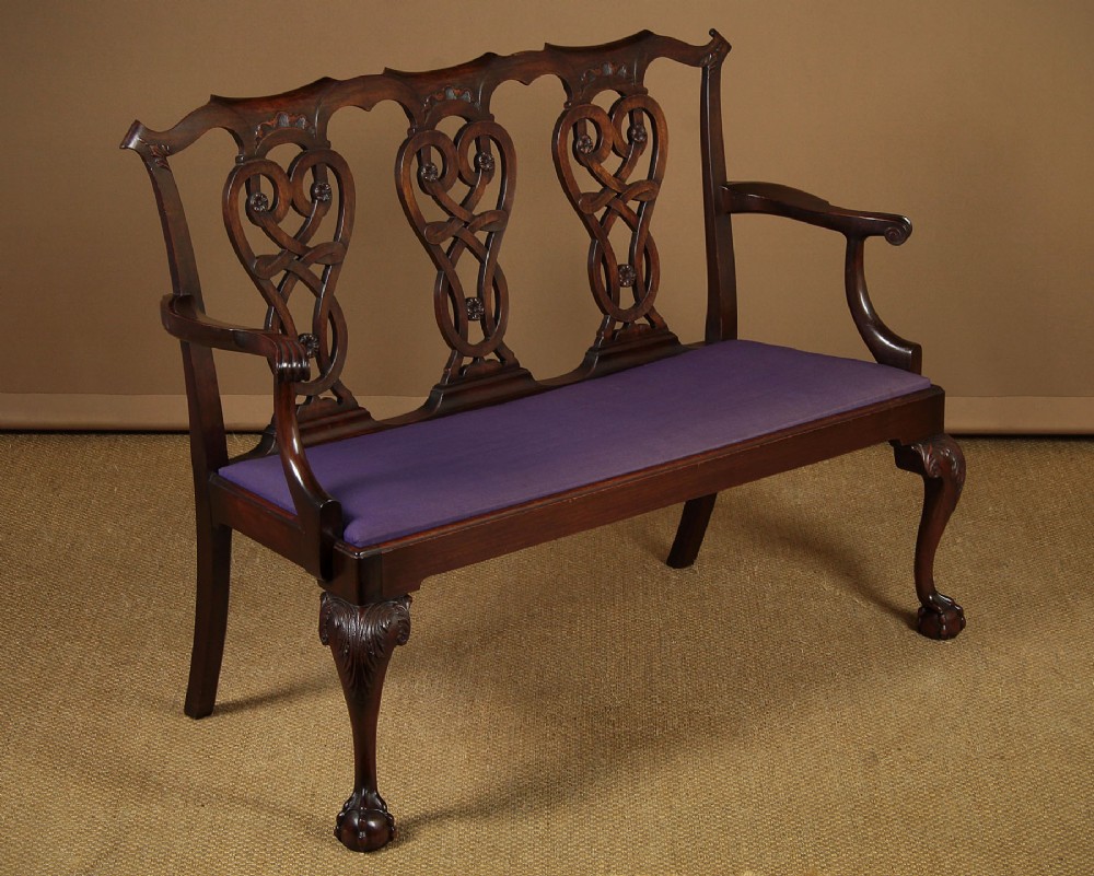 Chippendale Style Mahogany Settee c.1920