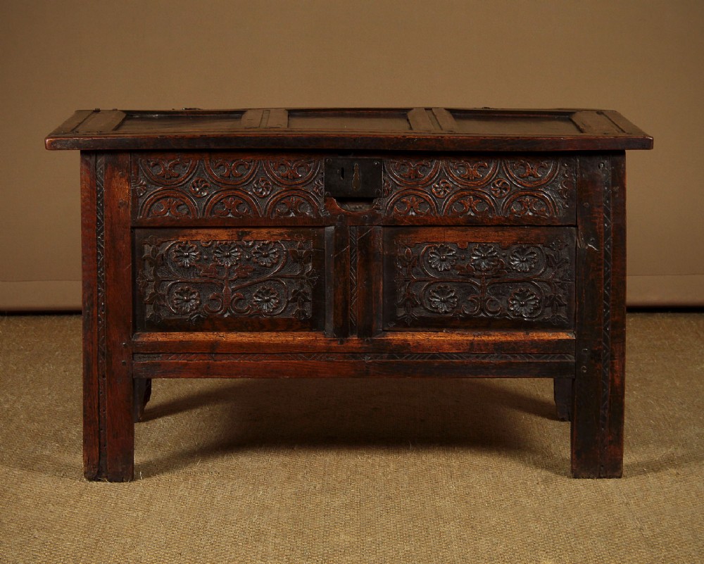 18th.c. Carved Oak Coffer c.1740