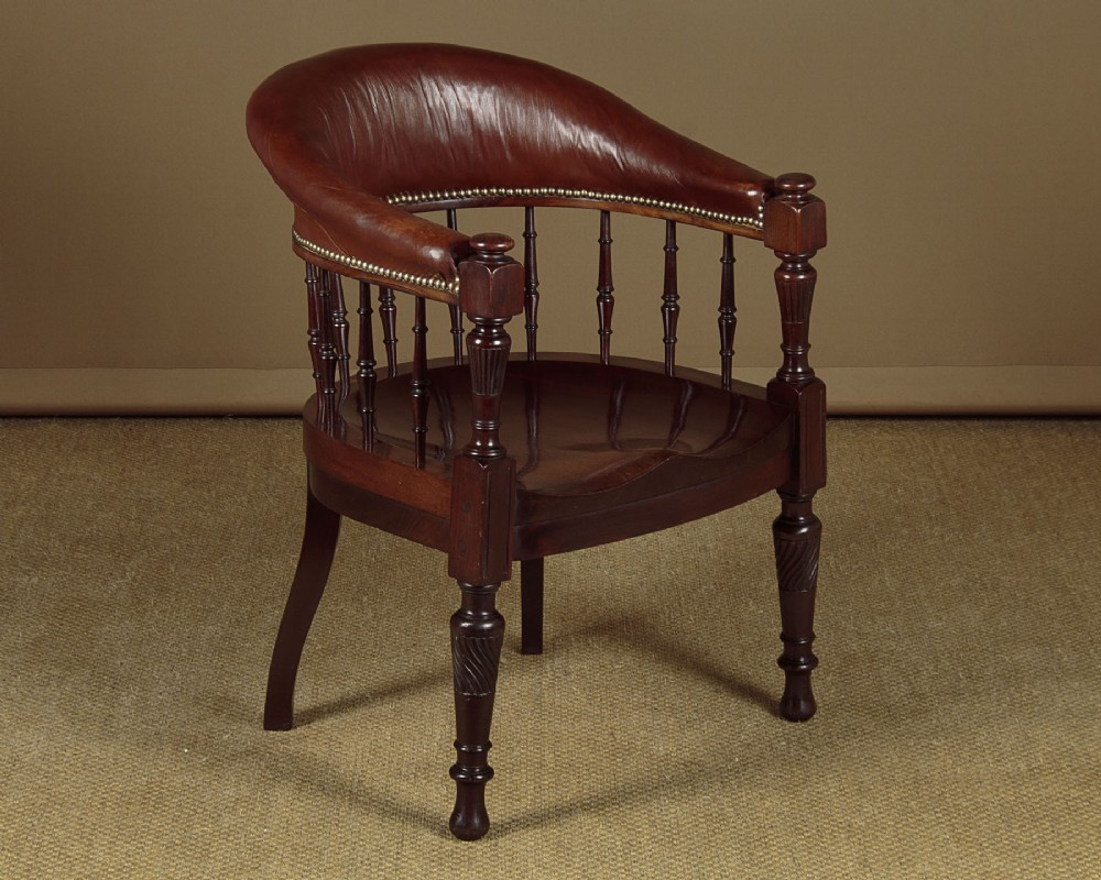Mahogany & Leather Desk Chair c.1890