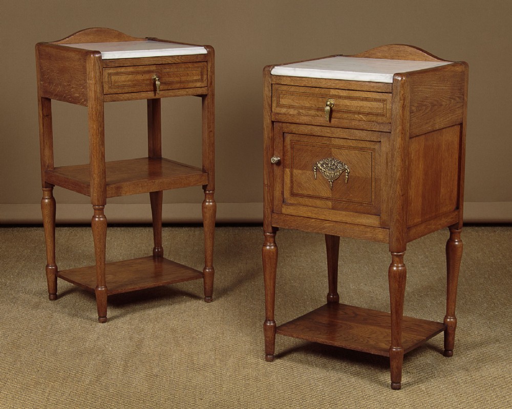 Pair of Oak Bedside Cabinets c.1925