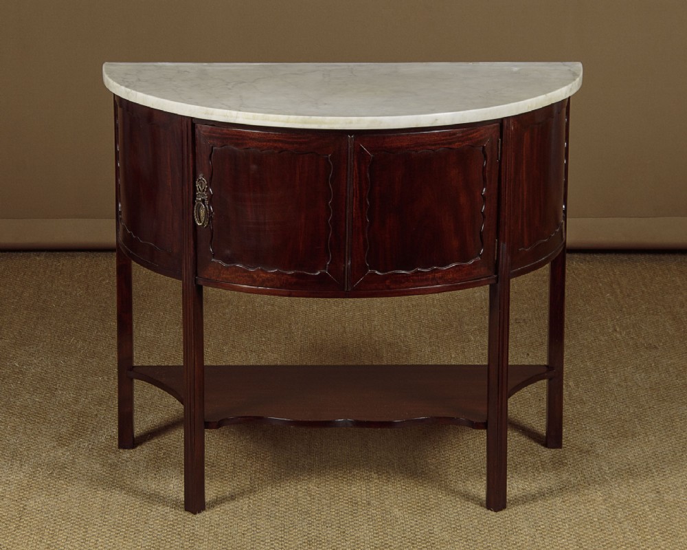 Demi Lune Marble Top Side Cabinet c.1910