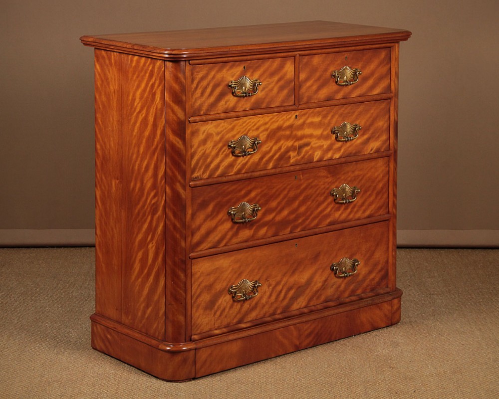 Large Satinwood Chest of Drawers c.1860.