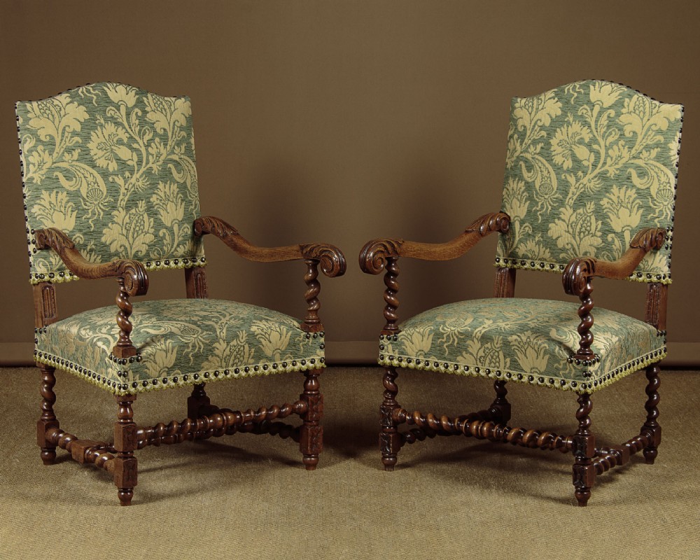 Pair of Oak Open Armchairs c.1930