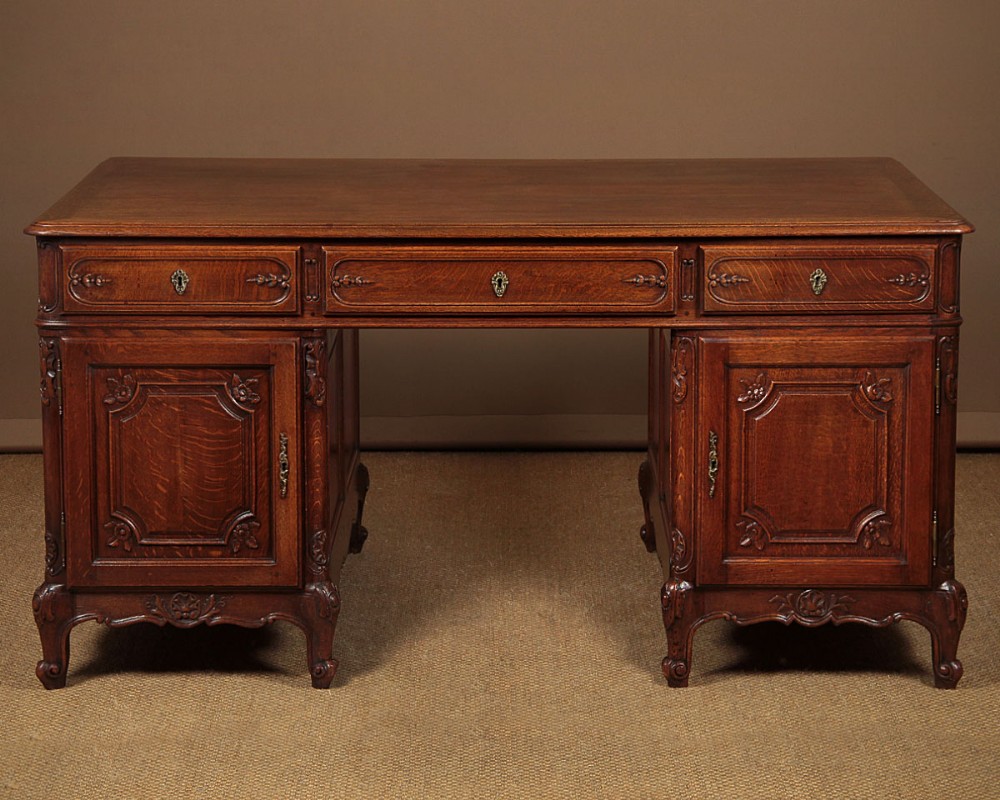 Large Oak Pedestal Desk c.1930