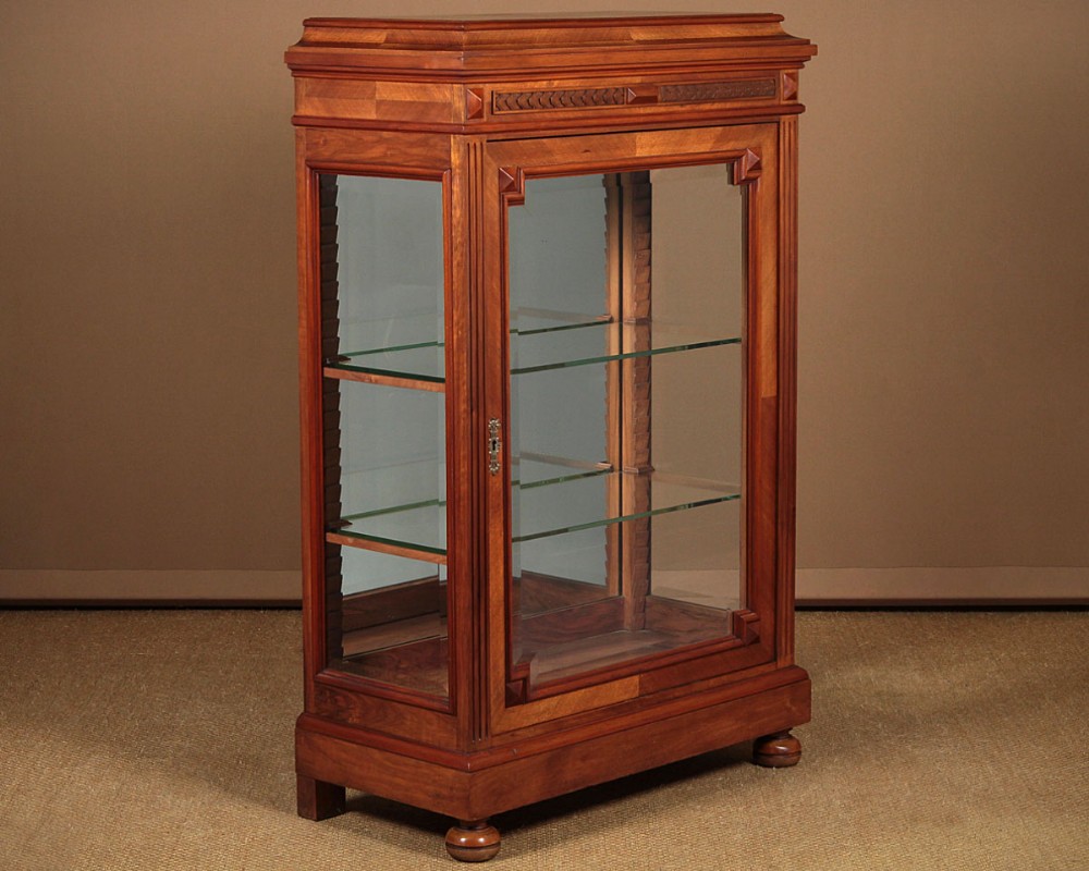 Small Walnut Vitrine c.1900.