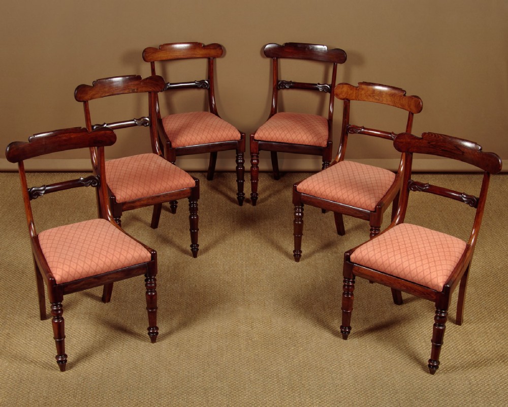 Set of Six Regency Rosewood Dining Chairs c.1830