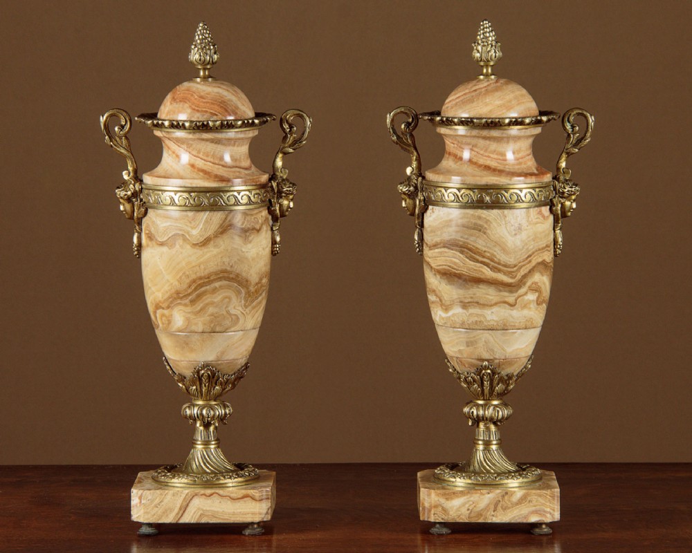 Pair of Marble Cassolettes c.1900