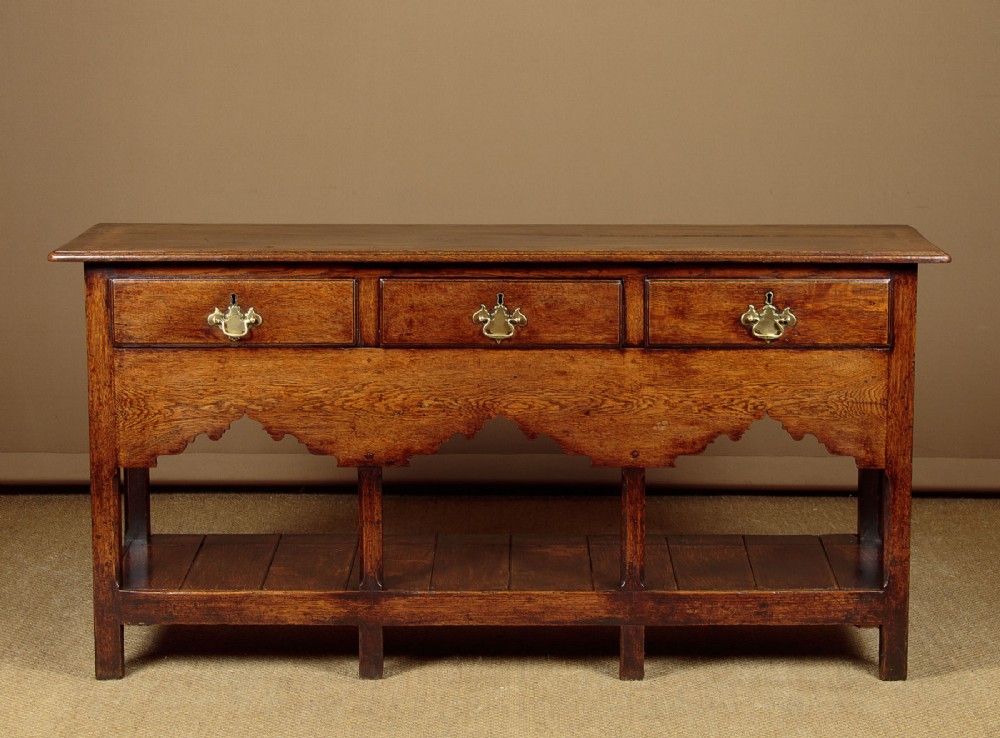 Small Welsh Oak Potboard Dresser Base c.1800
