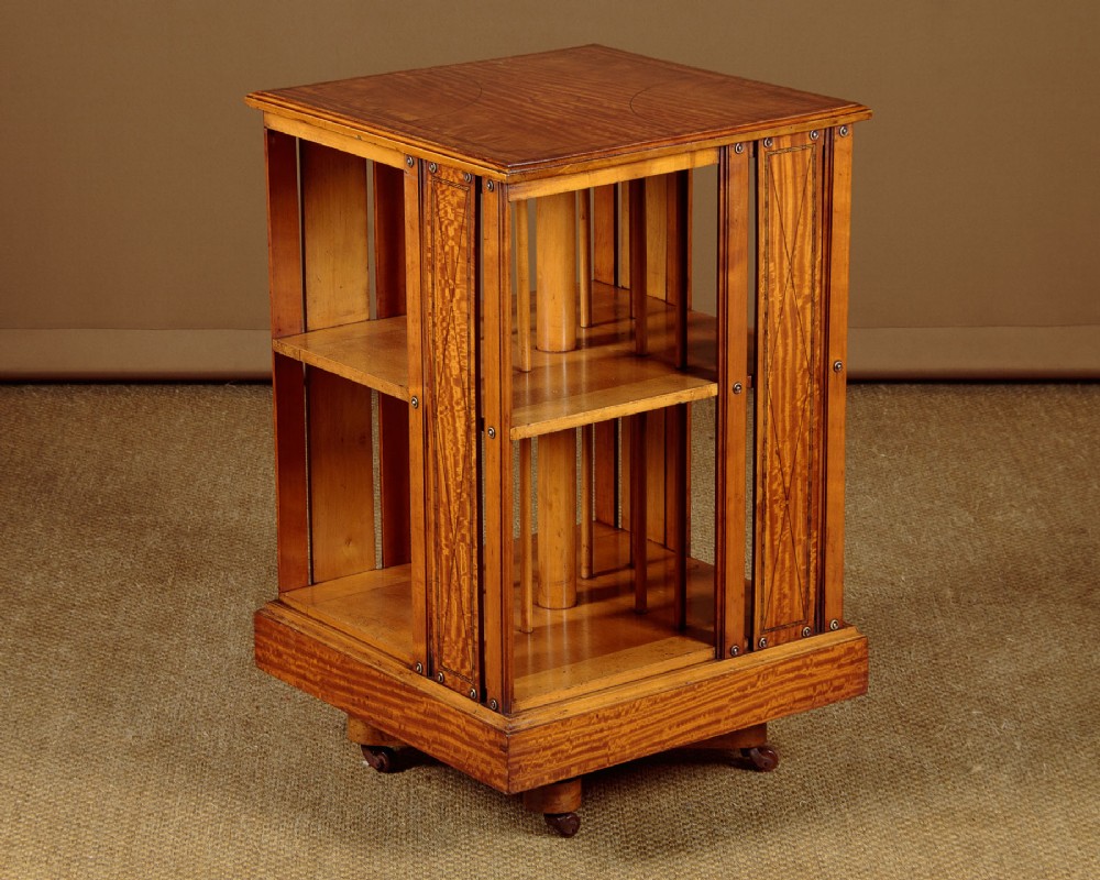 Inlaid Satinwood Revolving Bookcase c.1910