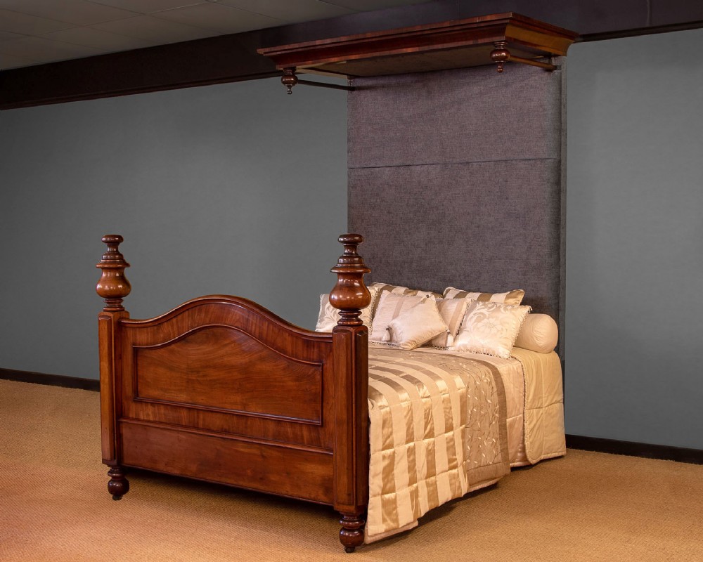King Size Mahogany Half Tester Double Bed c.1860