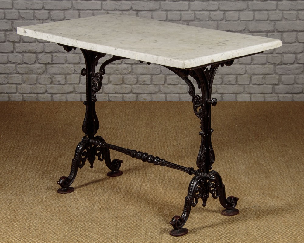 Cast Iron & Marble Top Bistro Table c.1870