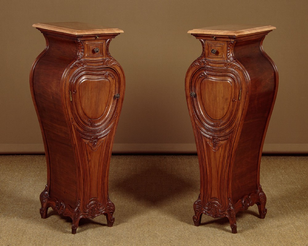 Pair of Tall Art Nouveau Pedestal Cabinets c.1900