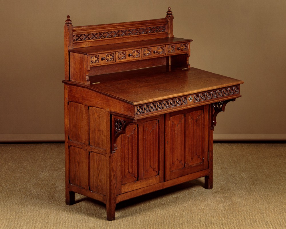 Small Gothic Oak Desk c.1890