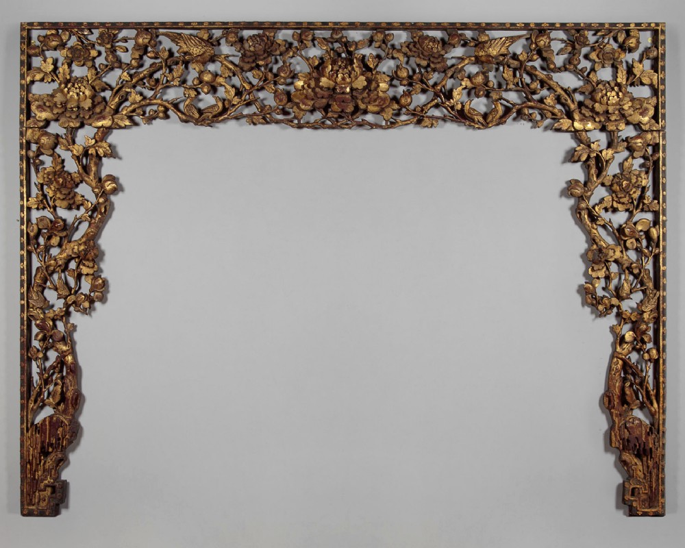 Large Chinese Carved and Gilded Archway Panels c.1800