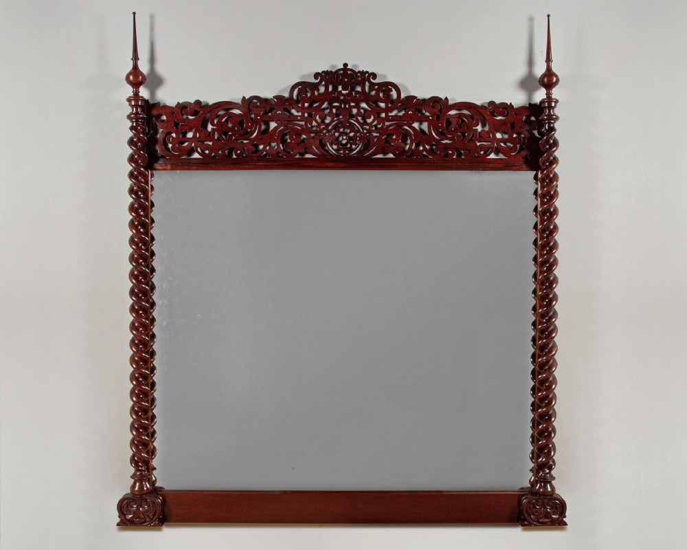 Large Rosewood Overmantle Mirror c.1860