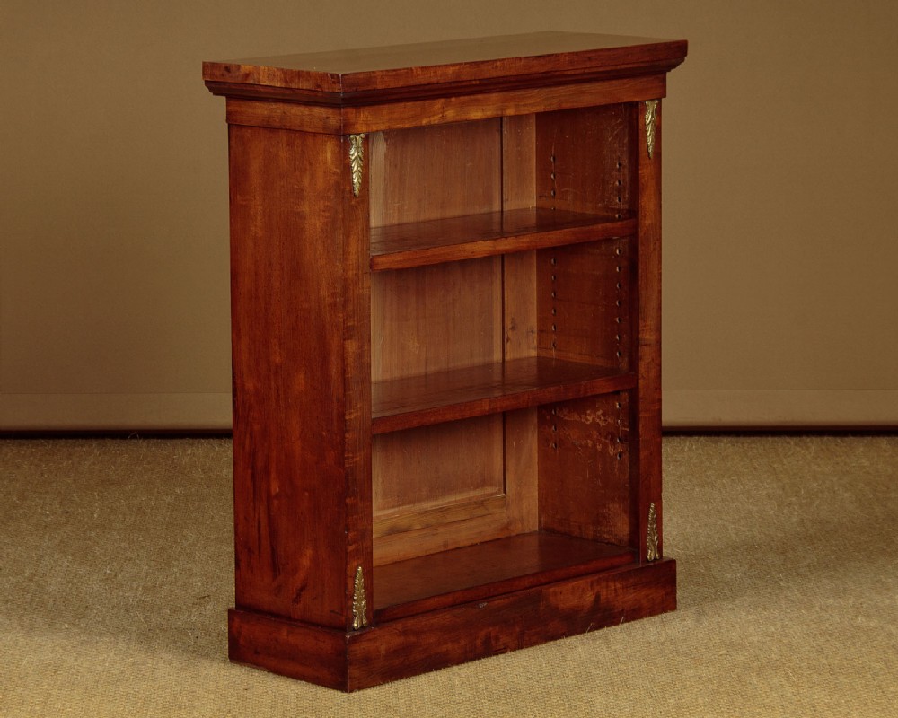 Small Mahogany Open Bookcase with Brass Mounts c.1880