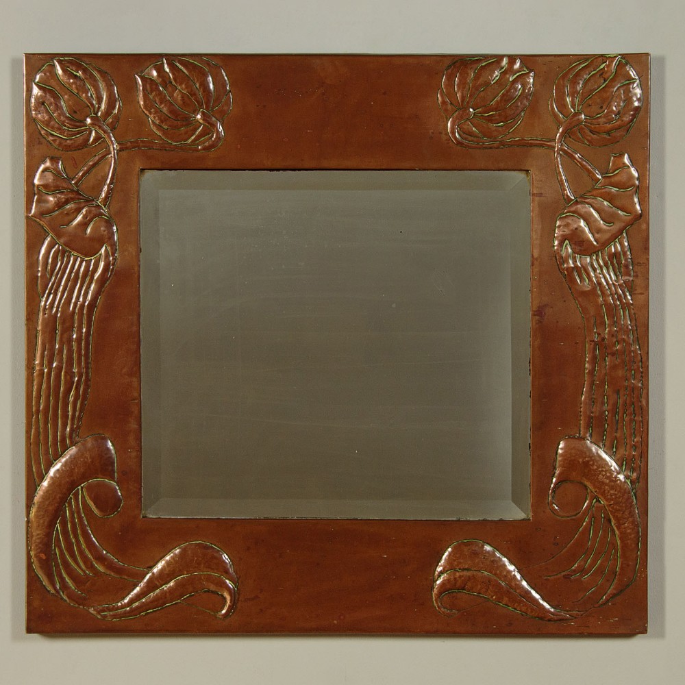 Arts & Crafts Copper Mirror c.1900