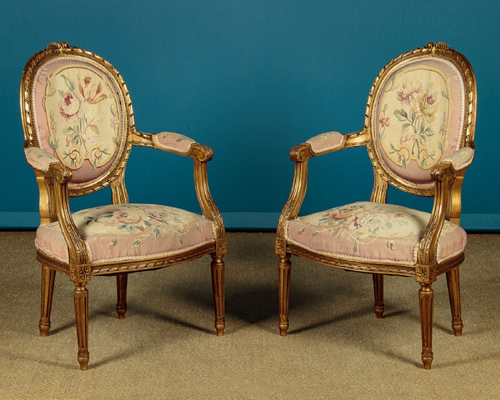 Pair of Gilded Armchairs c.1900