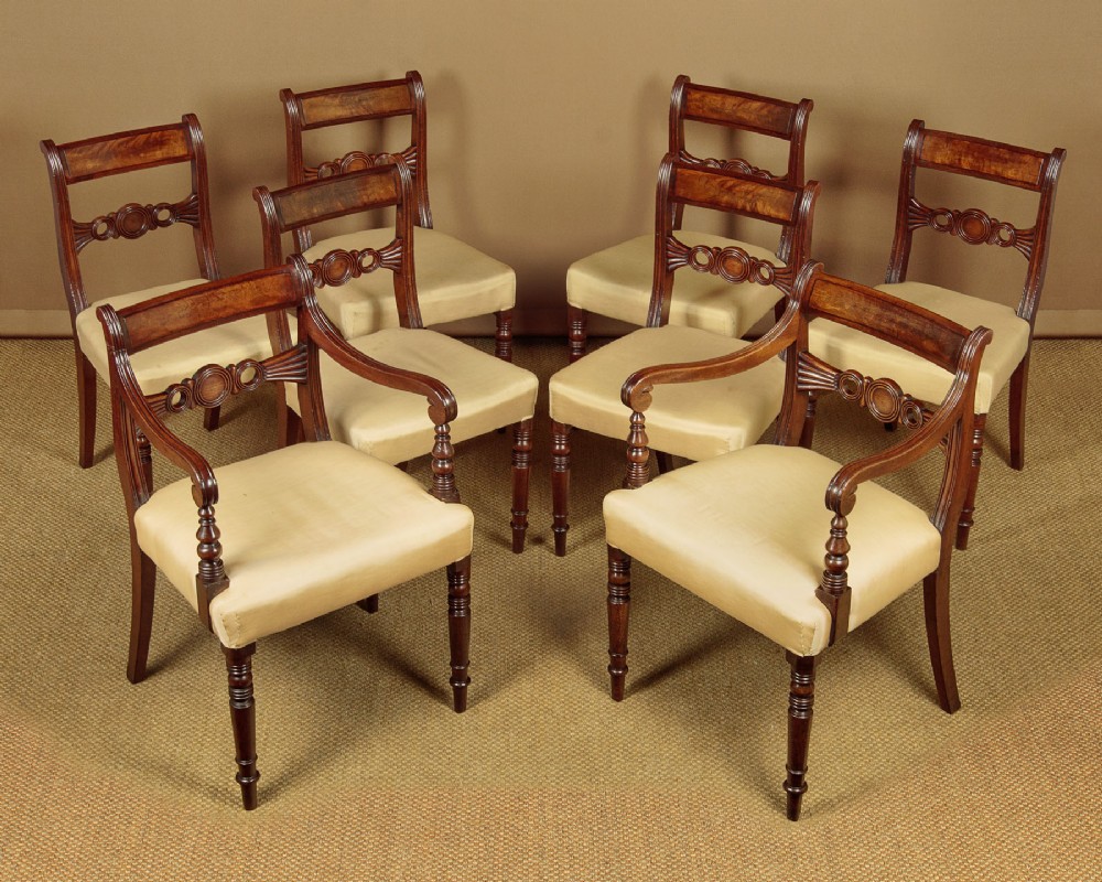 Set of 8 Regency Mahogany Dining Chairs c.1820