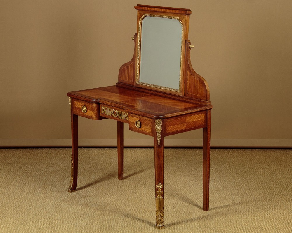 Brass Mounted Parquetry Dressing Table c.1930
