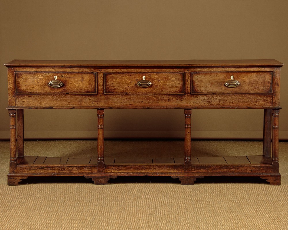 Georgian Oak Potboard Dresser Base c.1800