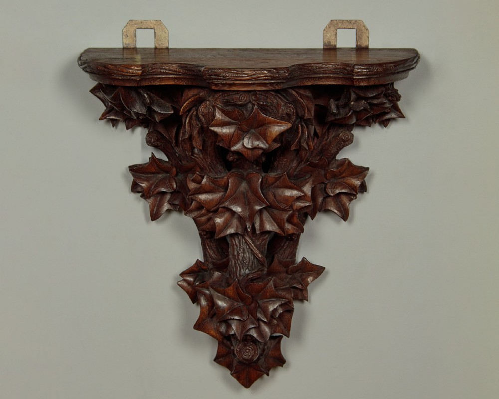 Carved Oak Wall Bracket c.1880