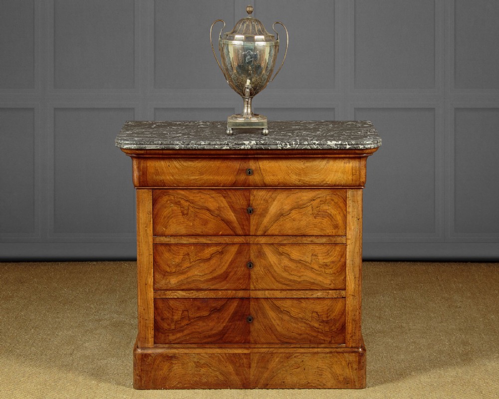 Small Marble Top Walnut Commode c.1840