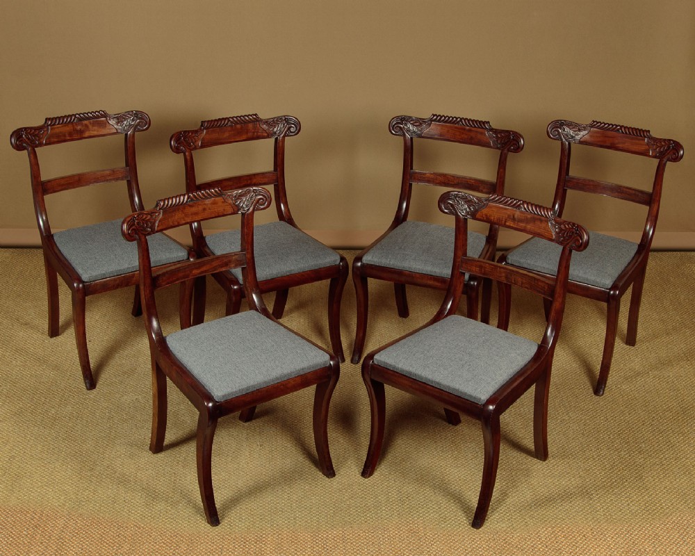 Set of Six Regency Mahogany Dining Chairs c.1830