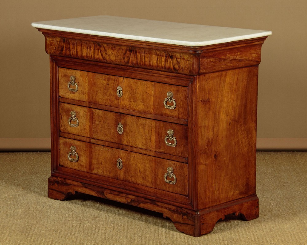 Walnut & Marble Top Commode c.1860
