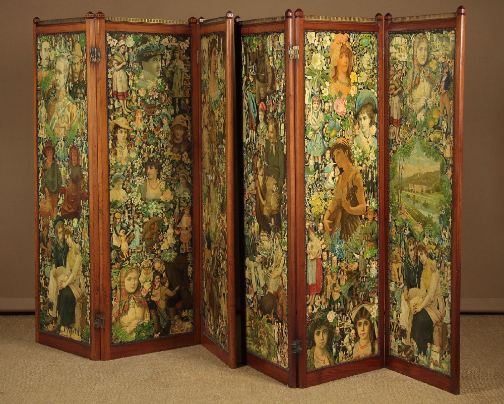 Pair of Scrapwork Folding Screens c.1890