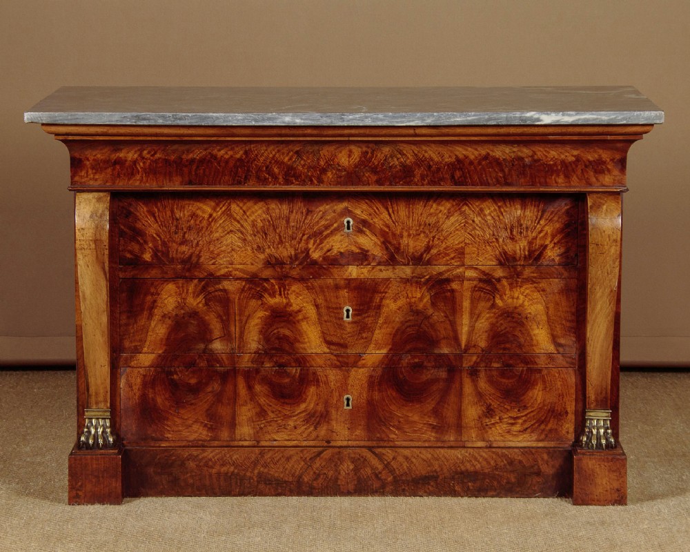 Walnut & Marble Top Commode c.1830