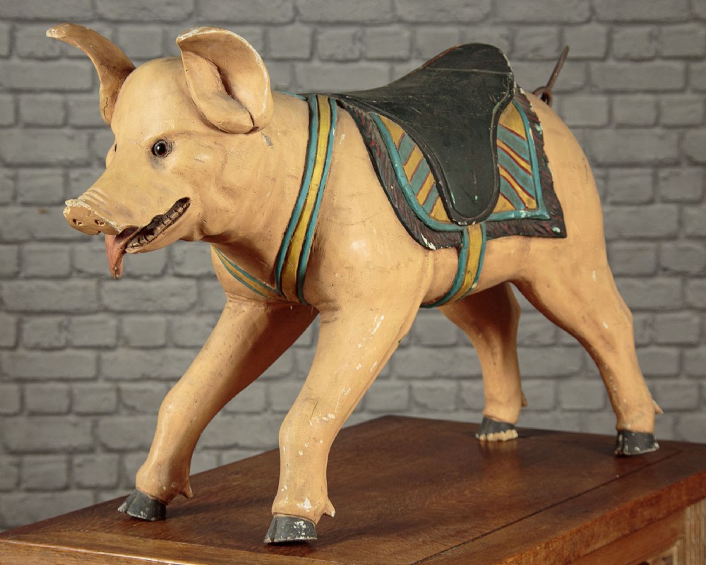 French Fairground Carousel Pig c.1910