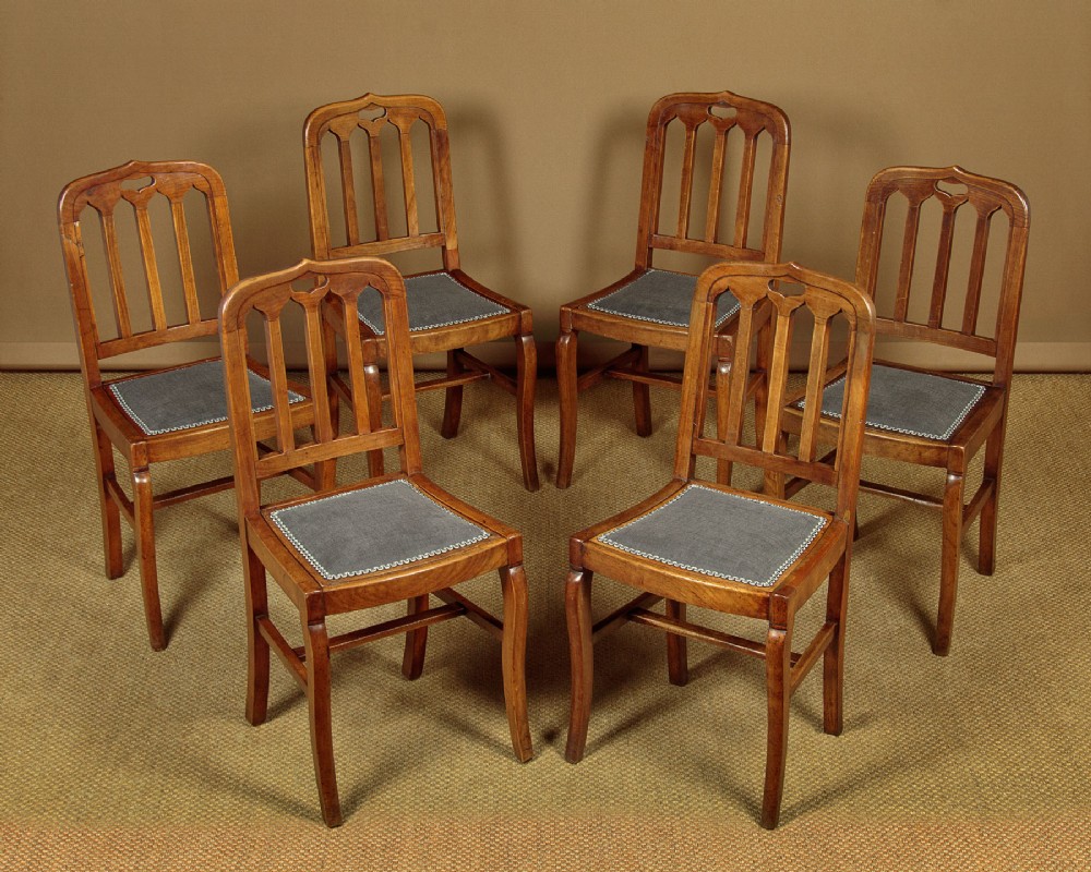 Set of Six Fruitwood Dining Chairs c.1890